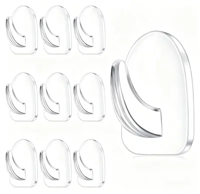 Selbstklebende Haken, transparent, 10 Stück, extra stark