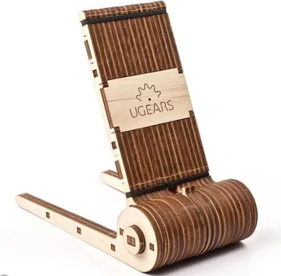 Produktbild von Telefonhalterung klappbar aus Holz – 73 Bauteile, verstellbar