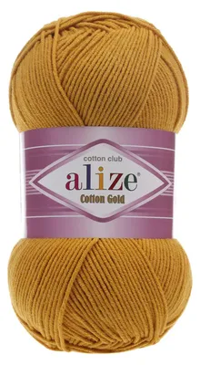 100g Strickgarn Alize Cotton Gold Uni Klassikgarn Häkelgarn senfgelb