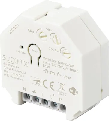 Produktbild von Sygonix SY-5775566 Unterputz Dimmer Geeignet für Leuchtmittel: LED-Lampe, Glühlampe, Halogenlampe Weiß