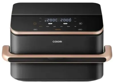 Productafbeelding van Cosori Dual Blaze Twinfry Chef Edition, heteluchtfriteuse, 10 liter, 35 °C, 240 °C, dubbel, donkergrijs, roze goud