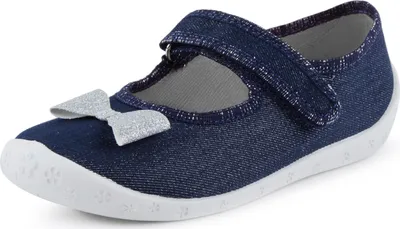 Image de Chaussons pour filles Ladeheid LARW007 (bleu foncé et blanc avec nœud, taille 30)
