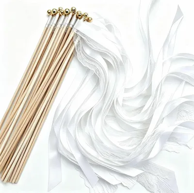 Productafbeelding van Wands luchtslangen - Bruiloftsstokken met belletjes - Zijden feeënstok voor bruiloften - Verjaardagen - Feesten