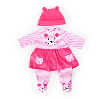 Produktbild von Bayer Design 84687AA Puppenkleidung, Kleider für Puppen 46 cm, Babypuppen Anziehsachen, 3 Teile, rosa/pink