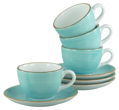 Obrázok produktu pre CreaTable, 34042, Vintage Nature Aqua, sada 8 ks kávových šálok, porcelán