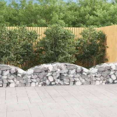 Produktbild von The Living Store Gabione mit Hochbogen 200x50x40/60 cm Verzinktes Eisen