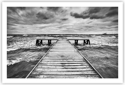 Produktbild von Poster - Poster ohne Rahmen - Brücke Meer Welle - 91,5x61 cm - Wand Bild - Wanddeko - Wandbilder - Kunstposter - Wandposter - Bilder - Kunstdruck - Wanddekoration - Wandbild - P2XAA91x61-3637