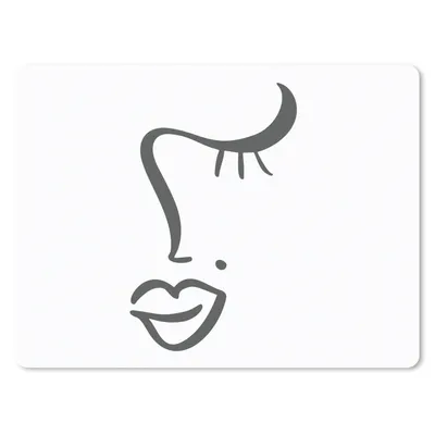 Produktbild von MuchoWow® Mauspad Mousepad Frau - Gesicht - Minimalismus 40x30 cm - Mousepads - Maus Mat - Pad - Mausunterlage - Anti Rutsch