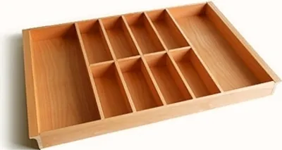 Produktbild von Besteckeinsatz BUCHE 80er Schubl. B 704 x T 472 mm passend für Hettich ComfortLine / GRASS DWD XP 16 mm Schubladen