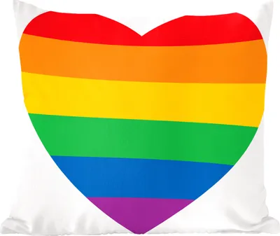 Produktbild von MuchoWow® Zierkissen Sofakissen Wohnzimmer Dekokissen 50x50 cm Eine Illustration eines Herzens mit allen Farben des Regenbogens - Komfort - Sofakissen