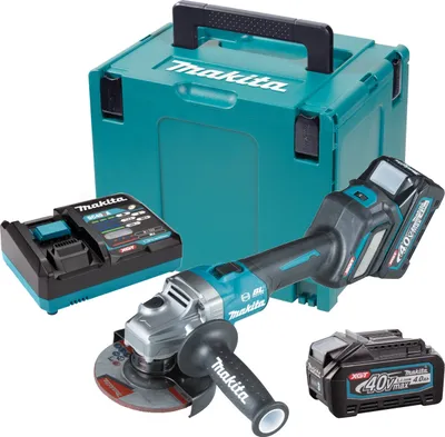 Zdjęcie produktu dla Makita GA023GM201, 8500 RPM, 12,5 cm, Bateria, 4 Ah, 4,4 kg, Silnik bezszczotkowy