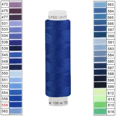 100m / 1 Spule Unipoly 120 TEX14x2 Polyester blau