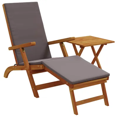 Image de vidaXL Chaise longue réglable et pliable, lot de 2, gris foncé