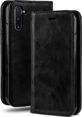 Produktbild von moex® Klapphülle kompatibel mit Samsung Galaxy Note10 - Hülle mit Kartenfach, Onyx Schwarz