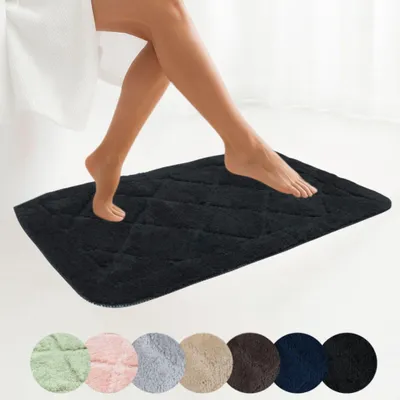 Produktbild von Badematte - Schwarz - 60x100 cm - Rechteckig - Rutschfest - SOFT - Maschinenwaschbar - Schnell Trocknend