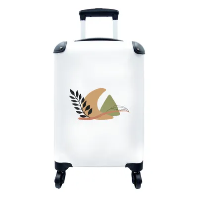 Produktbild von MuchoWow® Koffer Handgepäck Trolley Rollkoffer Kleine Reisekoffer mit 4 Rollen - Blätter - Kunst - Abstrakt - Cabin Size < 55x40x23 cm & 55x40x20 cm - Fotokoffer - Kabinenkoffer - Boardgepäck - Reise-Box - Reisekoffer - Reisegepäck - Koffer mit Bild - Trolley für Kinder