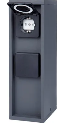 Productafbeelding van Bold Pado buitenstopcontact, 4-voudig - Tuinstopcontactpaal, antraciet