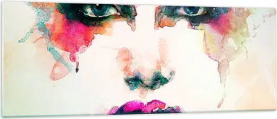 Produktbild von Bilder auf glas - Frau Gesicht Kosmetik - 140x50cm - Glasbilder - Wandbilder - Kunstdruck - zum Aufhängen bereit - Wanddekoration aus Glas - Glas Bilder - Wandbild auf Glas - GAB140x50-3050