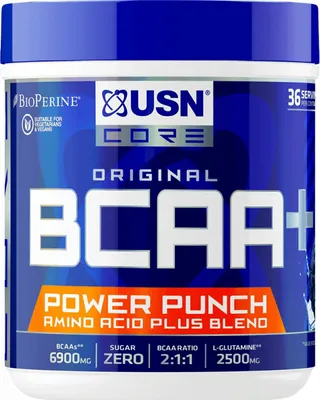Produktbild von USN BCAA Power Punch (400g) Blue Raspberry - Aminosäuren - BCAA