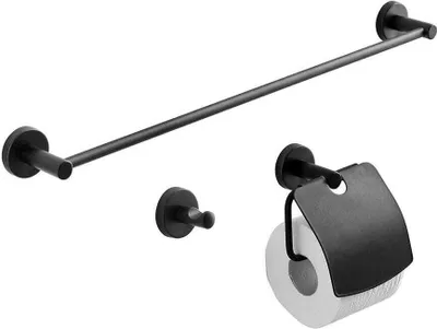 Produktbild von Mattschwarze Accessoires für das Badezimmer – 3 teilig | Necessary