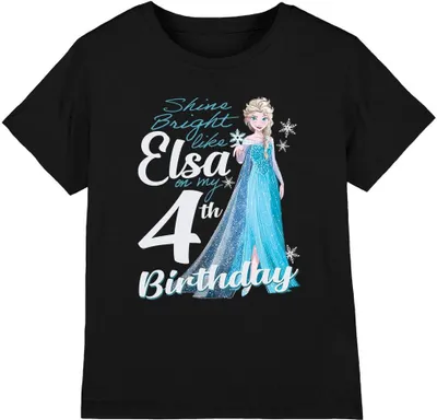 Productafbeelding van Frozen - "Schitter als Elsa" T-shirt voor kinderen - 4e verjaardag TV4940 (116) (Zwart)