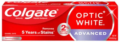 Produktbild von Zahnpasta, Colgate, Optic White Advanced, Sparkling White, Intensive Zahnaufhellung, 21.2gr
