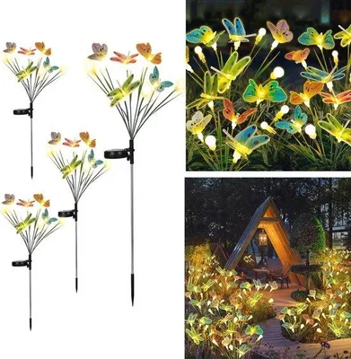 Image de Lampes solaires d'extérieur - Lot de 4 lampes d'extérieur étanches à 32 LED - Projecteurs solaires pour le jardin et les allées piétonnes