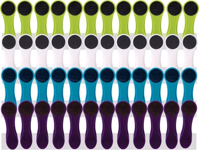 Produktbild von 48 Wäscheklammern Soft Grip Weiß, Grün, Lila & Blau