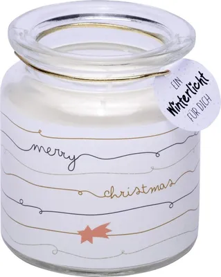 Produktbild von Sheepworld Weihnachtliche Duftkerze im Glas "Merry Christmas"