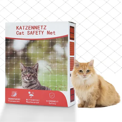 Produktbild von Jiubiaz Katzennetz Sonstiges Katzenzubehör Sicherheitsnetz Balkonnetz Katzenschutznetz odTransparent 3x8m