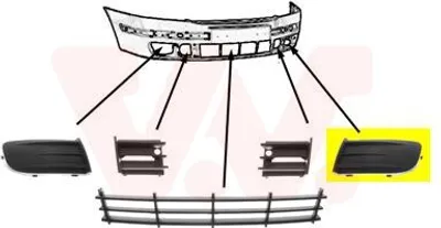 Produktbild von VAN WEZEL Lüftungsgitter Grill Stoßfänger für SKODA Octavia II Combi (1Z5)