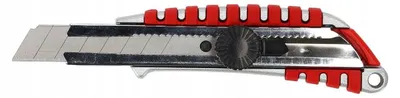 Produktbild von Cuttermesser 18 mm Aluminium Abbrechklinge, Drehknopf-Arretierung, rutschfester Griff