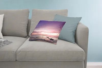 Produktbild von MuchoWow® Zierkissen Sofakissen Wohnzimmer Dekokissen 60x40 cm Himmel - Lila - Meer - Kopfkissen - Polster mit Foto