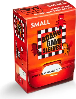 A box of small, non-glare board game card sleeves.