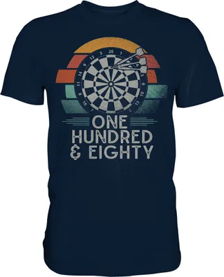 Produktbild von Vintage Triple 20 Dartscheibe Einhundertachtzig 180 Dart T-Shirt – Navy / M