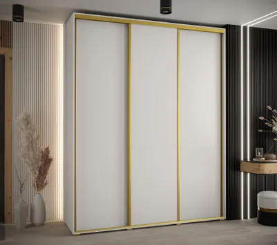Obrázek produktu pro Šatní skříň ASIRI 1 - 190/60 cm, bílá / zlatá