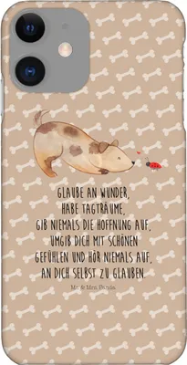 Produktbild von Mr. & Mrs. Panda Iphone 11 Handyhülle Hund Marienkäfer - Hundeglück - Geschenk, Smartphone Hülle, Cover, Mischlinghund, Zuversichtlich, Sprüche, Positiv, Handy Case, XS