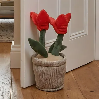 Produktbild von Türstopper "Tulpen" 20 cm hoch, lustiger Tür- & Fensterstopper, Türfeststeller, Boden Türpuffer