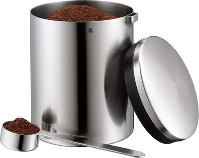 Produktbild von Brotkasten Schwarz aus Cromargan Edelstahl und satiniertem Glas mit Klappdeckel