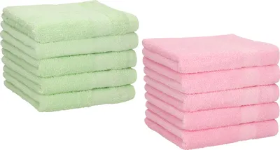Produktbild von Betz 12 Stück Gästetücher 30x50 cm PALERMO 100% Baumwolle Farbe: rose und grün