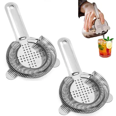Cocktailseife aus Edelstahl, 2 Stück, feinmaschig, 14 cm, spülmaschinengeeignet