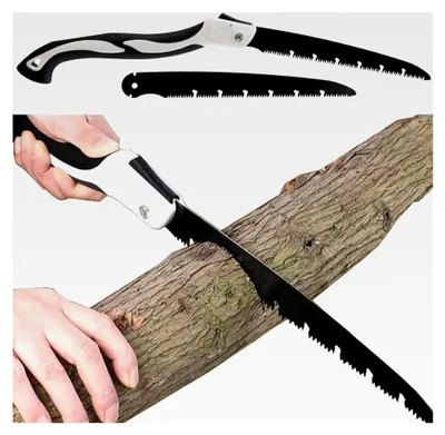 Produktbild von Astsäge mit Ersatzklinge, 210 mm lange Klinge, Klappsäge für Outdoor, Sicherheitsverschluss, Notfallsäge, Jagdsäge, Baumsäge, Gartensäge, Survival-Säge, Holzsäge