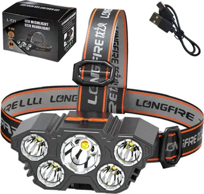 Produktbild von Led-Stirnlampe Stirnlampe 5 Leds Bewegungssensor 4 Lichtmodi