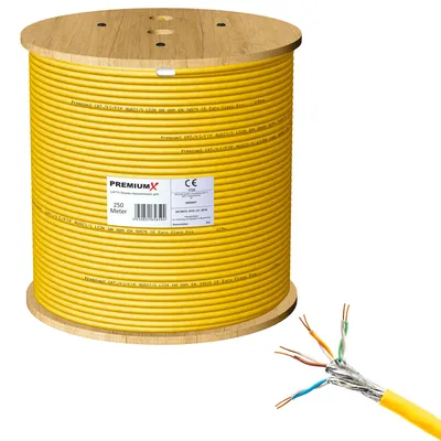 Produktbild von PremiumX 250m CAT 7A Netzwerkkabel Simplex LAN Kabel Ethernet Datenkabel
