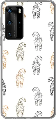 Produktbild von MuchoWow® Handyhülle Schutzhülle Hülle für Telefoonhoesje Huawei P40 Pro Muster - Kätzchen - Katze - Pastell - Mädchen - Kinder - Kind Silikon Softcase Handy Hülle - Schutz