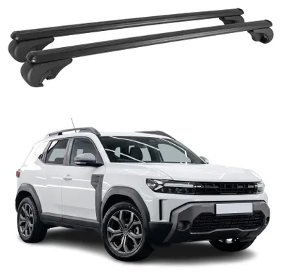 Produktbild von Dachträger Grundtäger für Dacia Duster mk3 2024-2025 75kg Aluminium Schwarz 2tlg