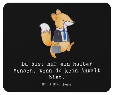 Produktbild von Mr. & Mrs. Panda Mauspad Anwalt Herz - Schwarz - Geschenk, mausteppich, Lustig, mousematte, Jurist, Beruf, Spruch, Jurastudium, Mousepad, computer, Mouse Pad
