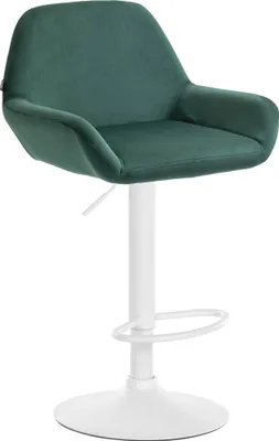 Produktbild von DELUKE® Barhocker DUBLIN - Dunkelgrün, Samt, Weiß | Barhocker mit Lehne Barstuhl Tresenhocker Tresenstuhl Kneipenhocker Kneipenstuhl