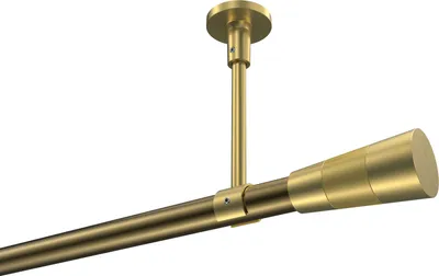 Produktbild von Interdeco Gardinenstange / Vorhangstange Messing Antik / Messing-Optik, Typ Sonette Tanara (Konus Bicolor) ohne Ringe, Deckenmontage, 20 mm Ø 1-läufig, 420 cm