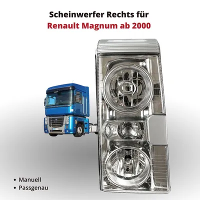 Immagine prodotto di Faro anteriore destro per Renault Magnum dal 2000 | Regolazione manuale | OEM 5010623619